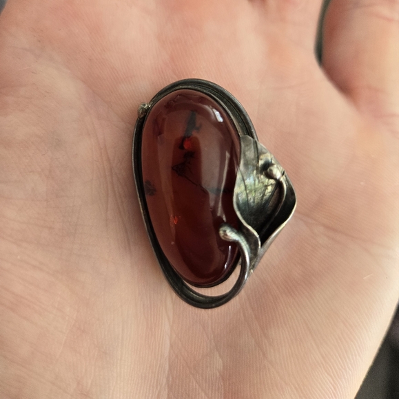 Vintage Silver and Amber Pin/Broach(brooch) - Picture 5 of 9